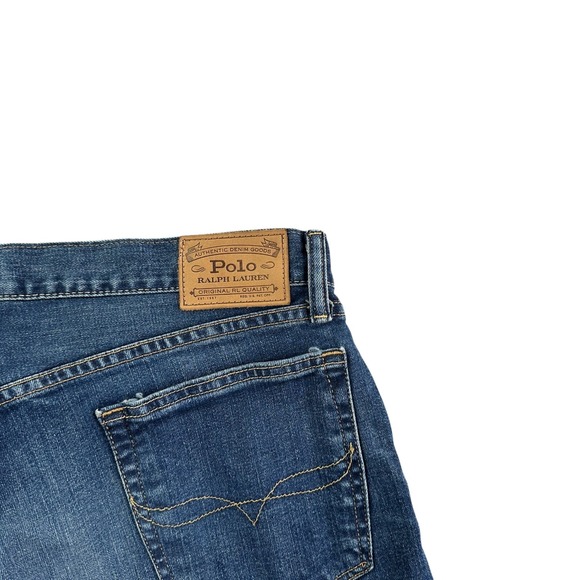 Polo Ralph Lauren Jeans Men 36x30 Blue‎ Denim Hampton Relaxed Straight - Picture 1 of 10